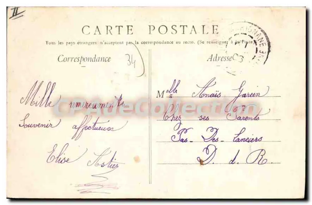 CETTE — Promenada na Esplanadzie — Wydanie specjalne « Paris-Cette » - Rewers