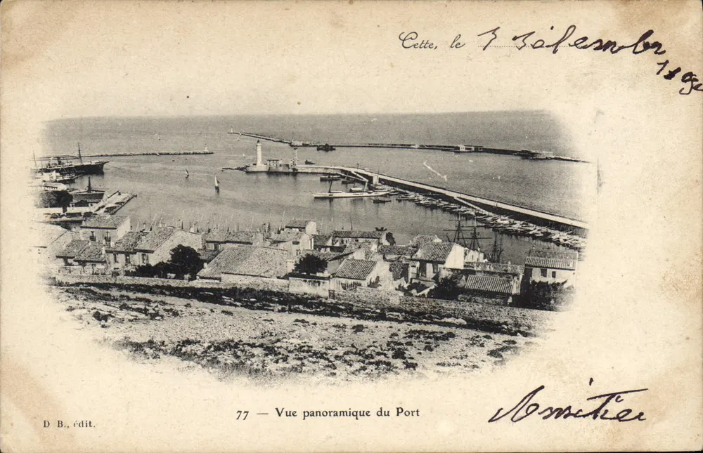 Cetie, vista panorámica del puerto — D.B., edit., n°77 - Anverso