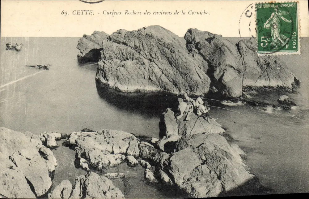 CETTE - Zabawne skały w okolicy Corniche — Wyd. L.-J. Albaille, Montpellier, nr 69 - Awers