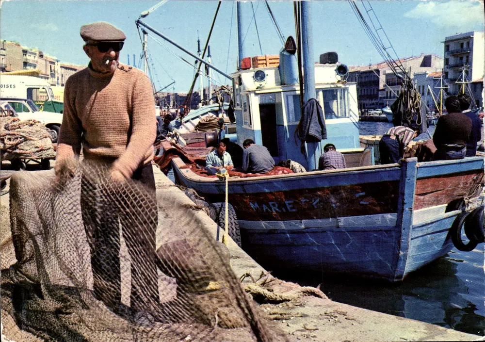 Los muelles de la Marina — Sete (Hérault) — Colección Toueaplix - Anverso