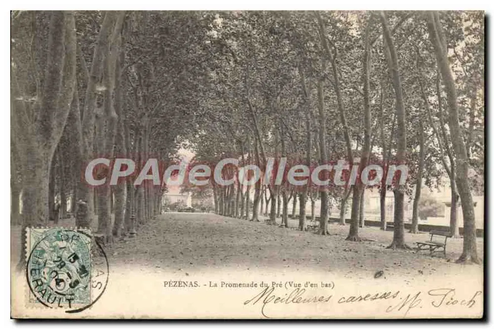 Pézenas - A Promenade do Pré (Vista de baixo) — M. Tioch, editor - Frente