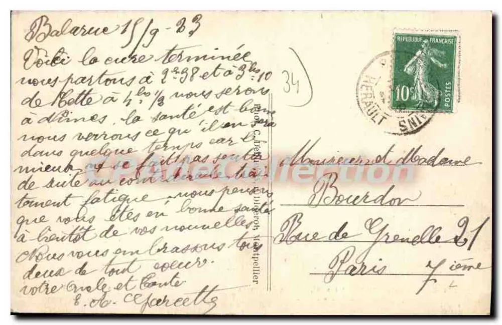 Balaruc-les-Bains (Hérault) — Innenbereich des Parks — Edition Irène - Rückseite
