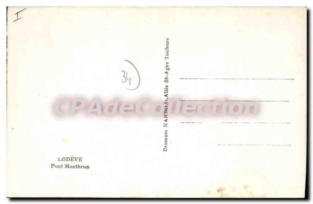 Lodève — Ponte Montbrun — editor Barlo - Verso