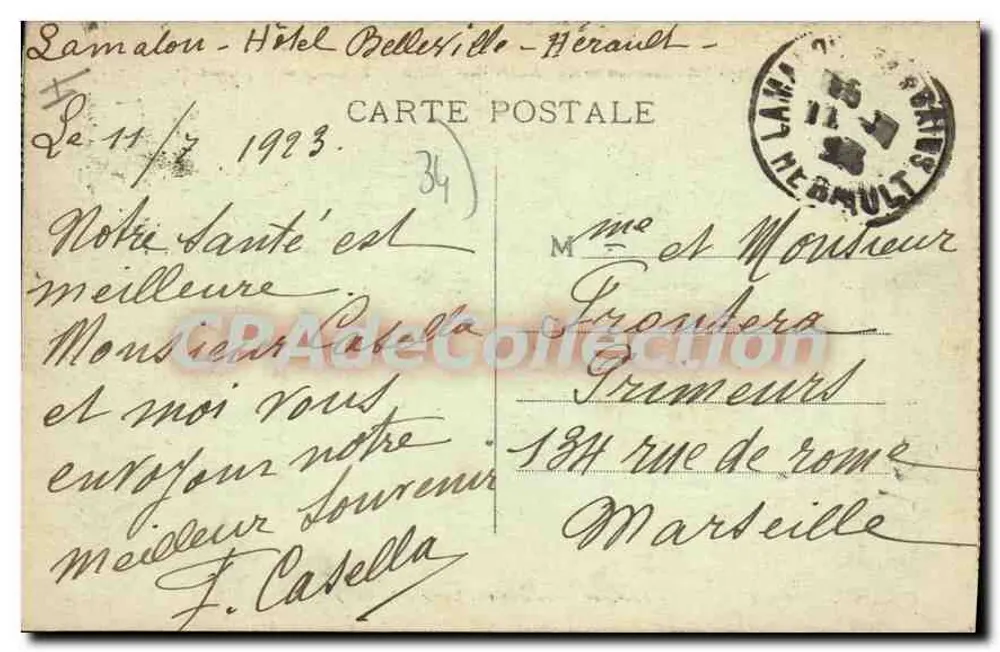 Ermitaż Capimont — Okolice Lamalou-les-Bains — Wydawca E. Dixier - Rewers