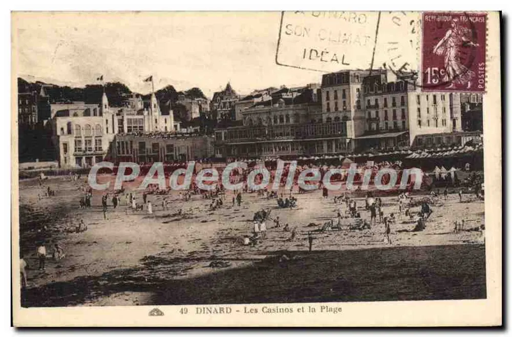 Dinard — Os Casinos e a Praia — editor Almanach des Nouveaux-Conquêtes - Frente
