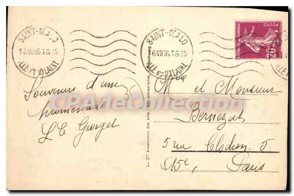 A Cale de Rochebonne — Paramé — editor Paramé, n° 49 - Verso