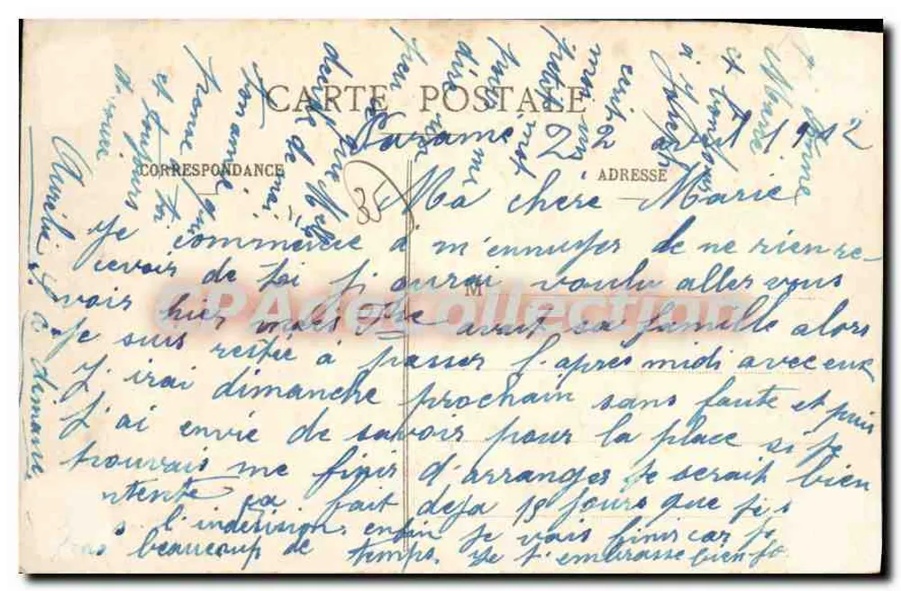 Côte d'Émeraude — Pointe de Rochebonne przy niskiej mierze — kolekcja H. T. - Rewers