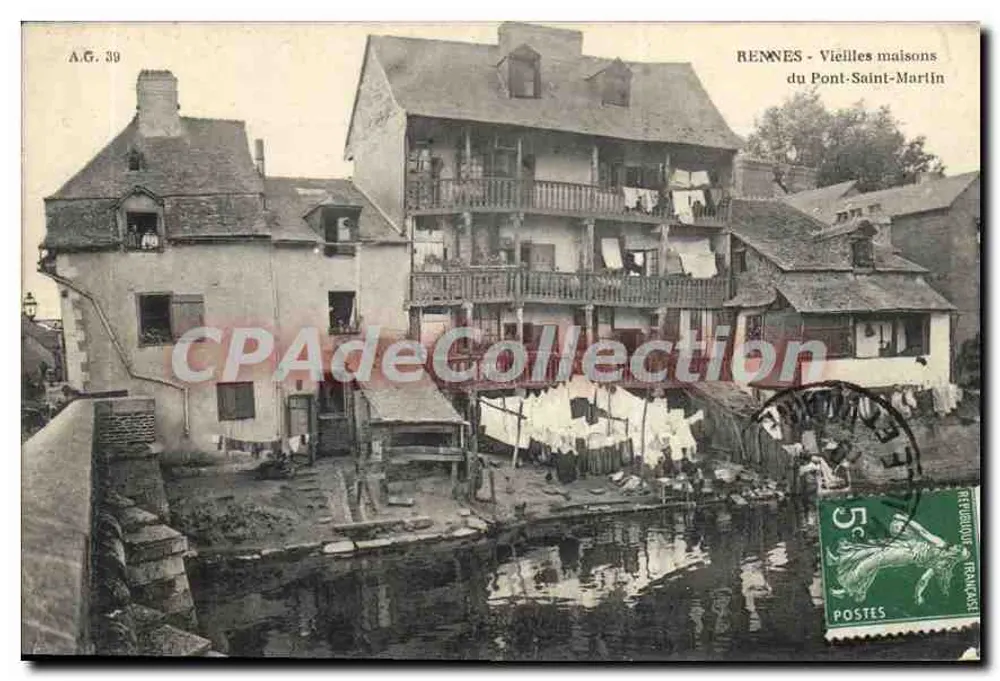 Rennes — Alte Häuser von Pont-Saint-Martin — A.G. 39 - Vorderseite