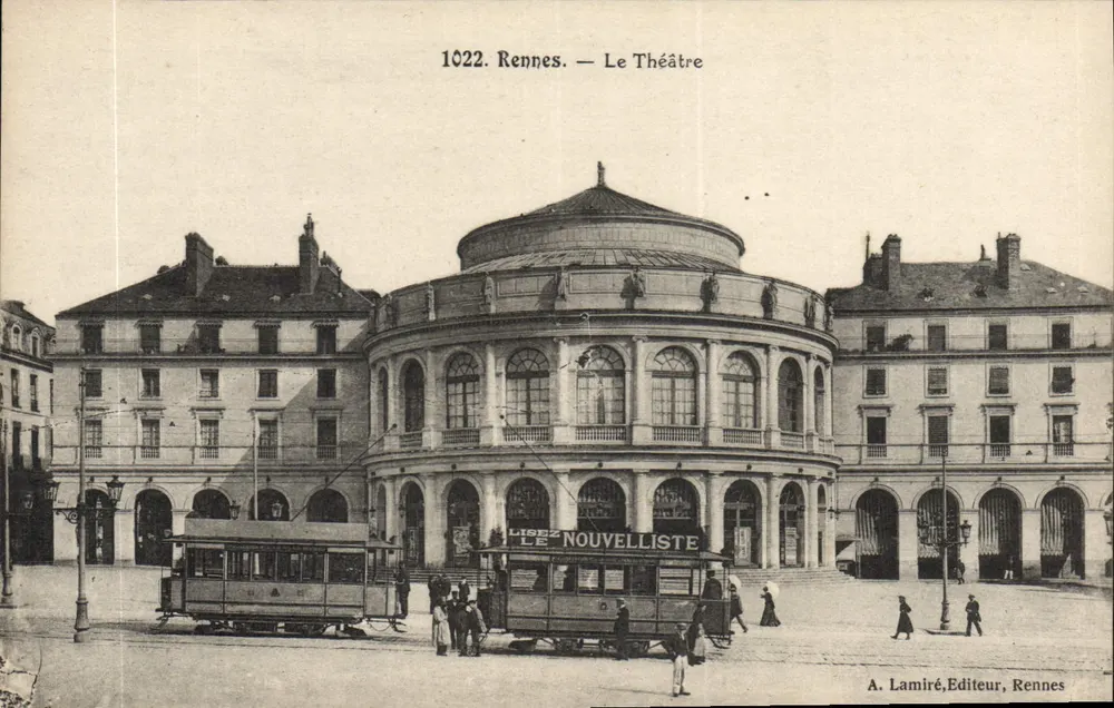 Rennes — A Vista do Teatro — A. Lamiré, Editor, Rennes - Frente