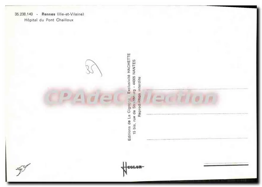 Hospital del Puente Chailloux — Rennes (Ille-et-Vilaine) — Ediciones de La Cigogne - Reverso