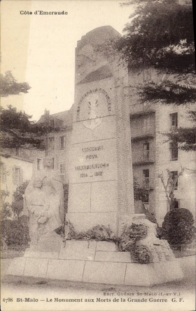 St-Malo — Denkmal für die Gefallenen des Ersten Weltkriegs — Verlag Guérin St-Malo (I.-et-V.) - Vorderseite