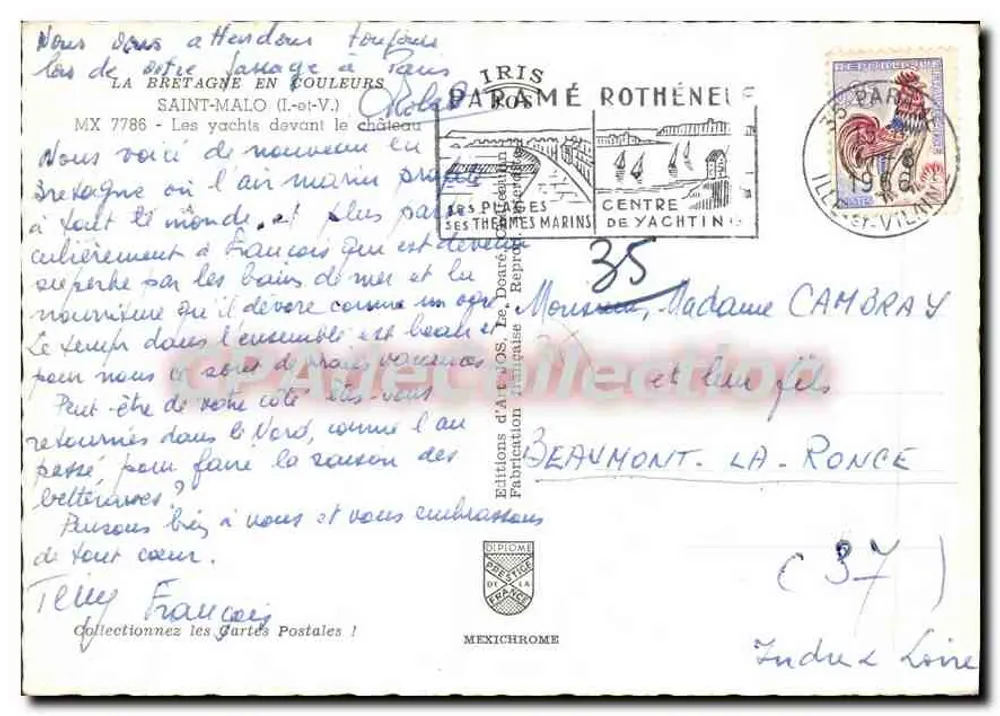 Saint-Malo — Os iates diante do castelo — Éditions d'Art Mexichrome - Verso