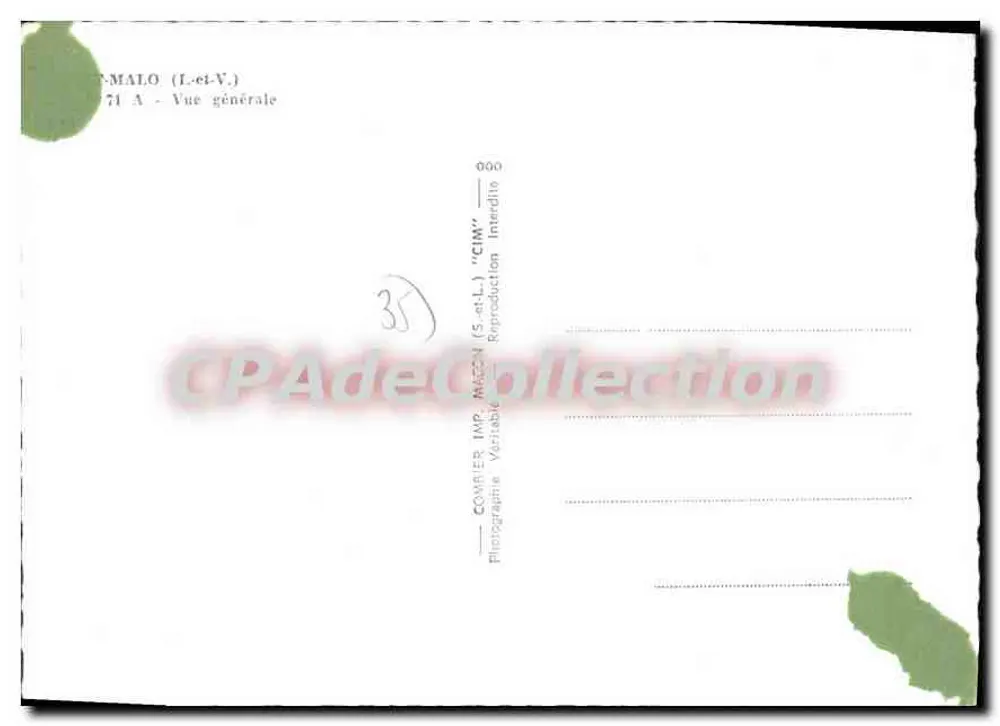 Vista geral de CINQ - Porto e cidade — COMPIER IMP. MACON (L.-et-V.) n°71 A - Verso
