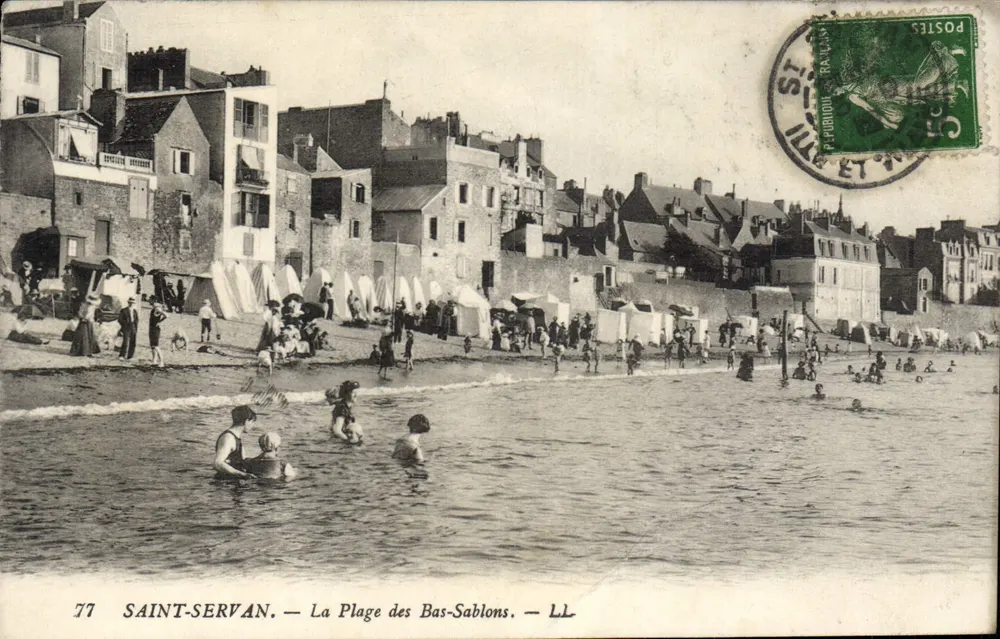 Saint-Servan — A Praia dos Bas-Sablons — LL - Frente