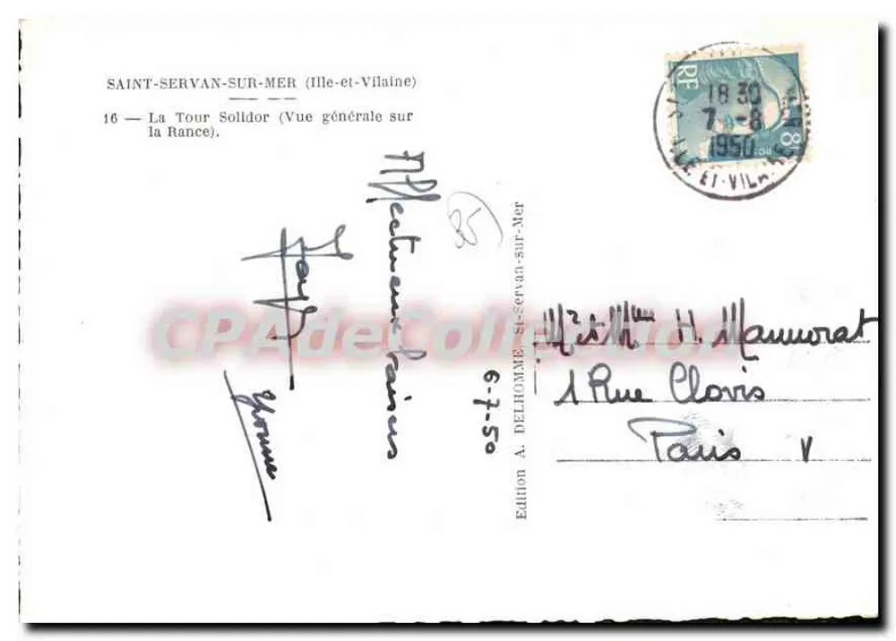 Saint-Servan-sur-Mer — Die Solidor-Turm (Allgemeiner Blick über die Rance) — Edition A. Delhomme - Rückseite