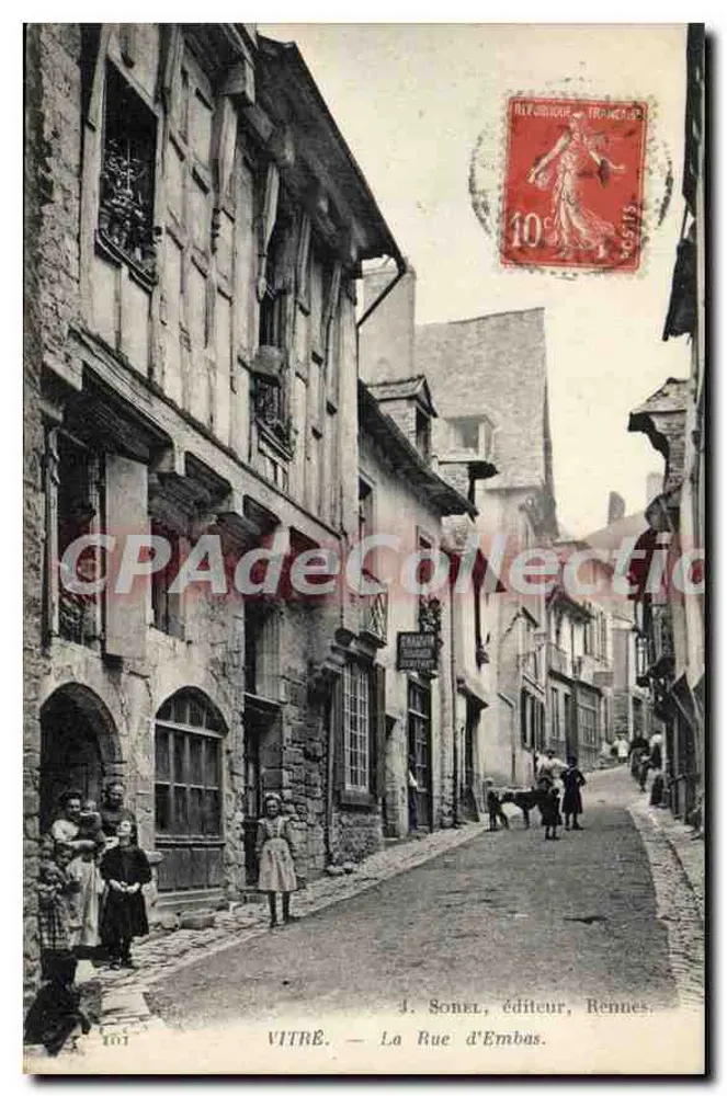 VITRÉ — A Rua d'Embas — J. Sonel, editor, Rennes, n° 161 - Frente