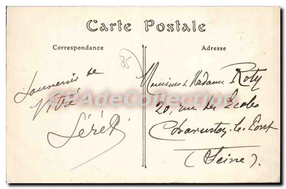 VITRÉ — A Rua d'Embas — J. Sonel, editor, Rennes, n° 161 - Verso