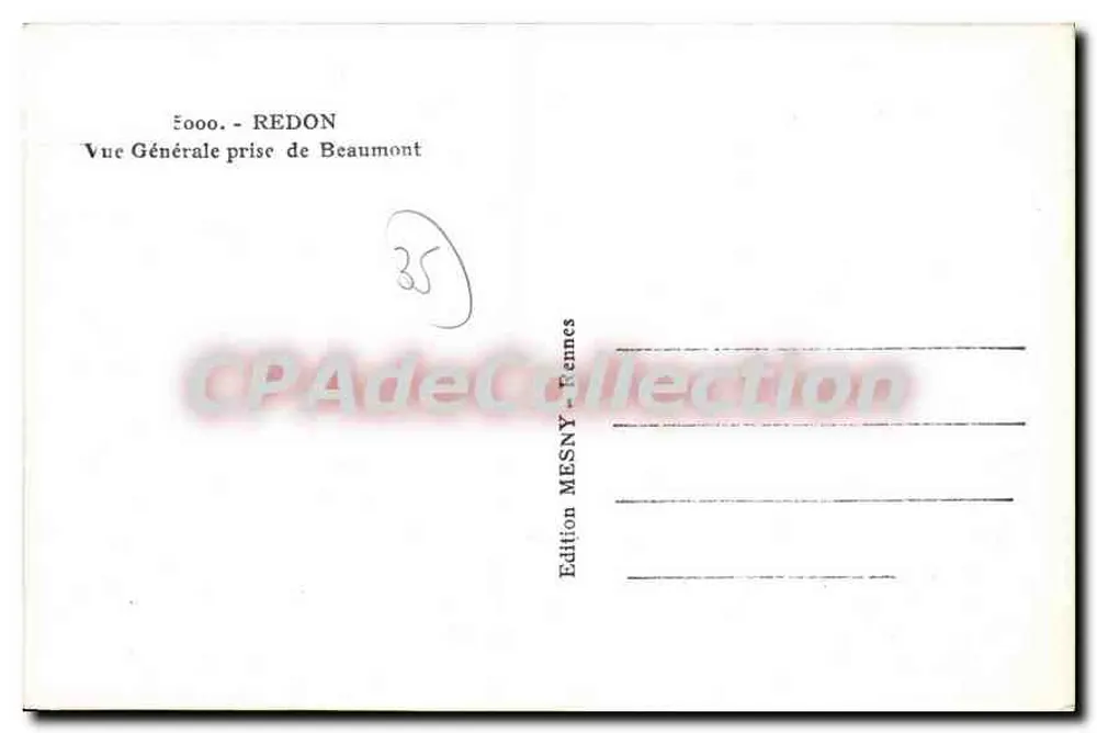 Redon — Ogólny widok z Beaumont — Wydawnictwo MESNY - Rennes - Rewers