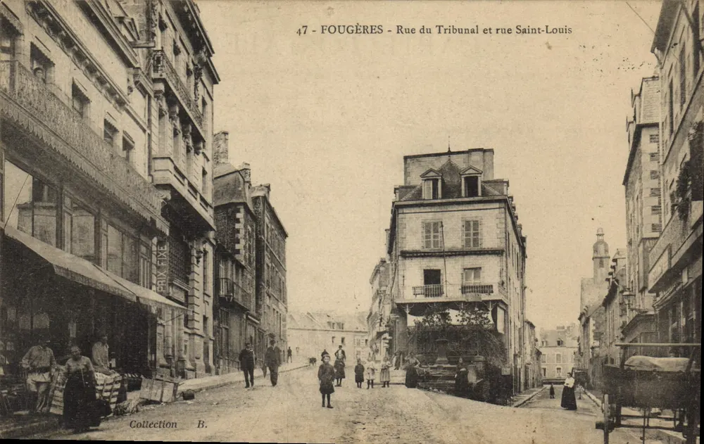 Fougères - Rue du Tribunal und rue Saint-Louis — Collection B. - Vorderseite