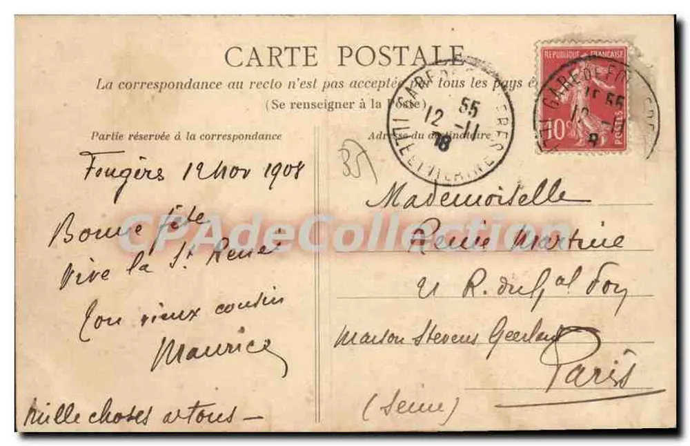 Fougères - Rue du Tribunal und rue Saint-Louis — Collection B. - Rückseite
