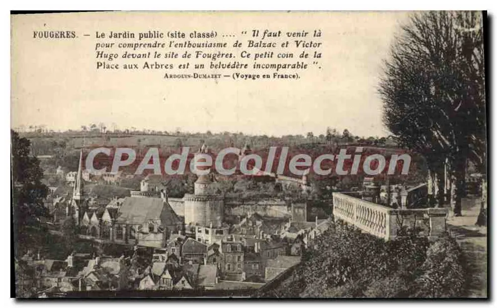 Fougères — O Jardim Público (sítio classificado) — Ardoquin-Dumazet (Viagem pela França) - Frente