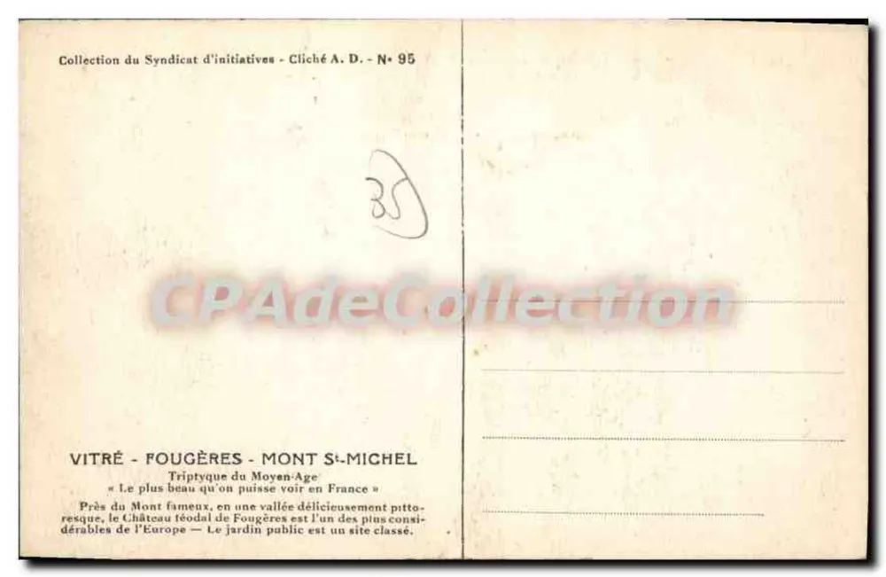 Fougères — O Jardim Público (sítio classificado) — Ardoquin-Dumazet (Viagem pela França) - Verso