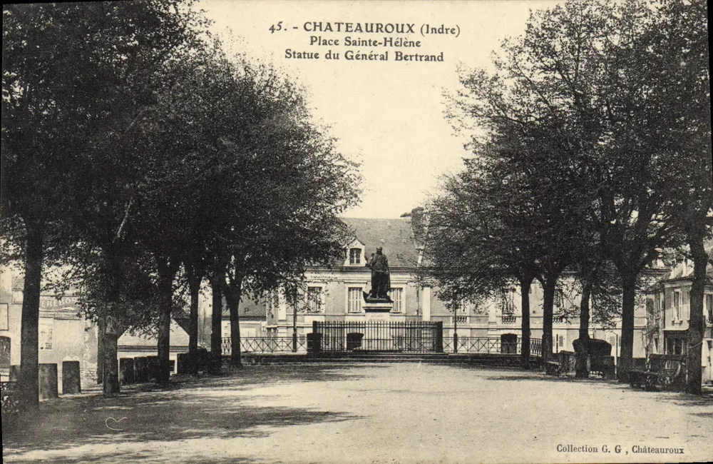 Châteauroux (Indre) — Praça Sainte-Hélène, Estátua do Geral Bertrand — Coleção G. G. - Frente