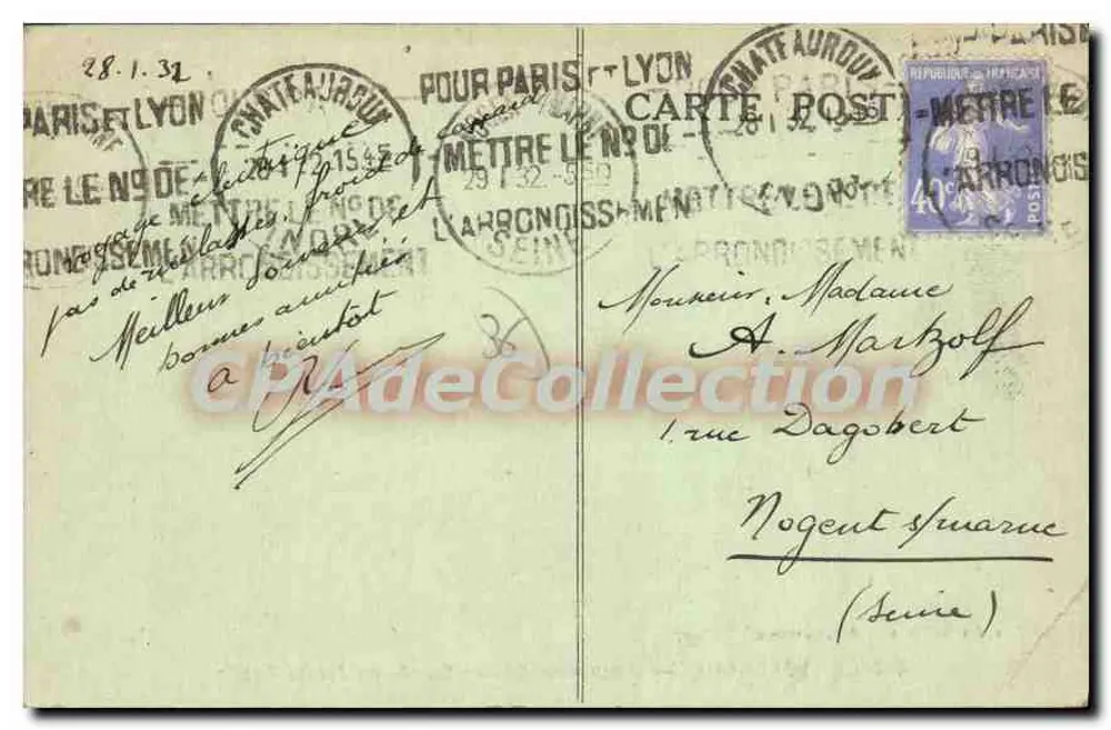 Châteauroux — Avenue de Déols — Eingang zum öffentlichen Garten — Verlag Au Bélîer, n°442 - Rückseite