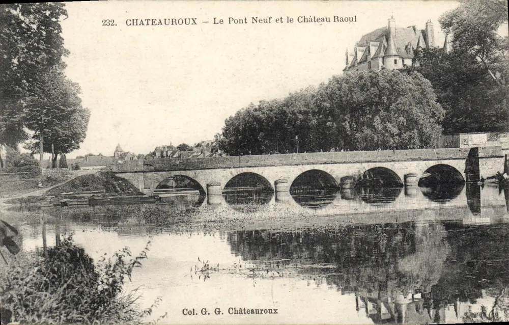 Châteauroux — Der neue Brücke und Schloss Raoul — Col. G. Châteauroux - Vorderseite