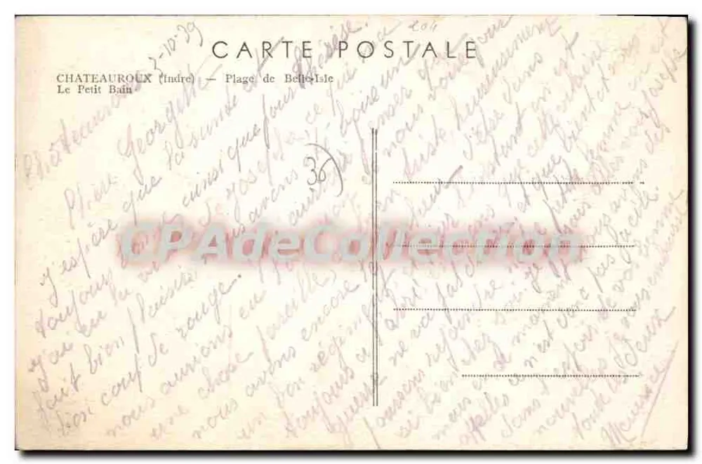 Châteauroux (Indre) — Praia de Belle-Isle — Le Petit Bain - Verso