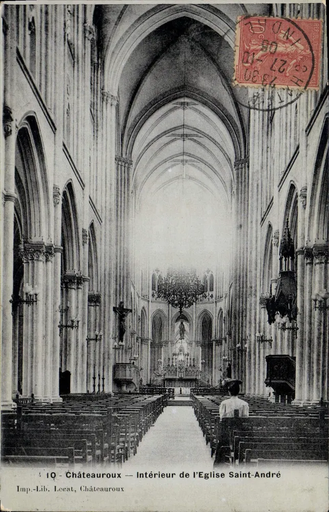 Interior da Igreja Saint-André — Châteauroux — Imp.-Lib. Lecat - Frente