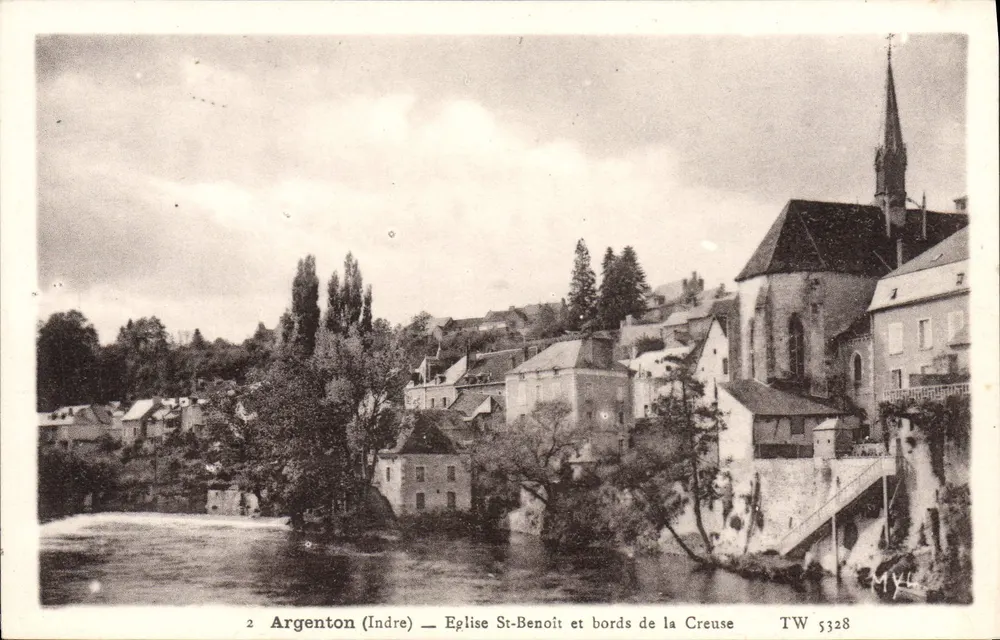 Argenton (Indre) — Igreja de São Benoît e margens da Creuse — TW 5328 - Frente