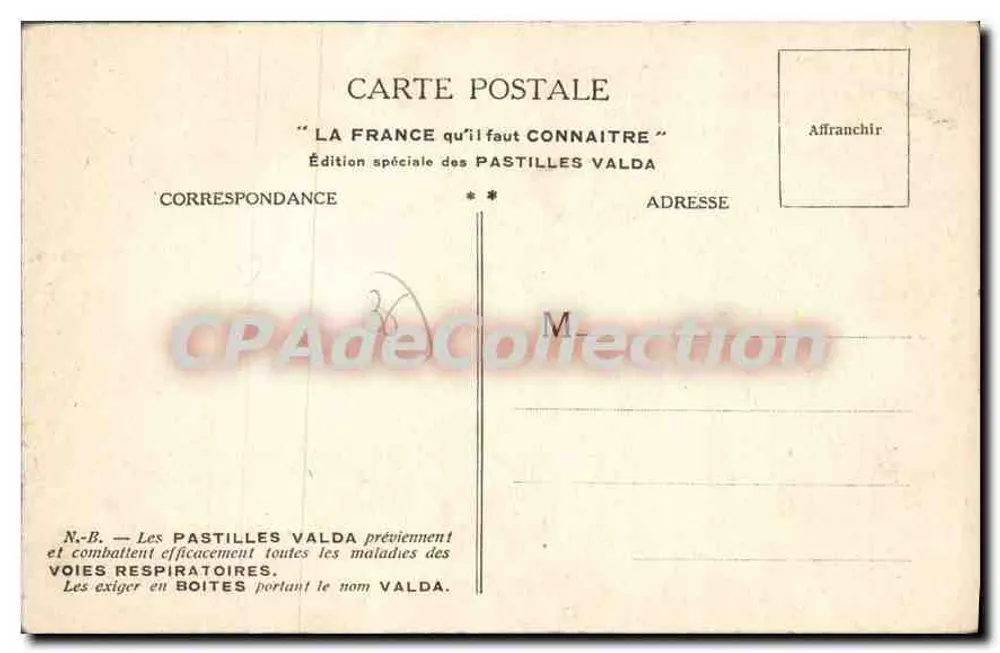 La Châtre. Pozo gótico — Châtillon-sur-Indre, Vieja casa, La Châtre, Le Blanc — Edición especial de las Pastillas Valda - Reverso