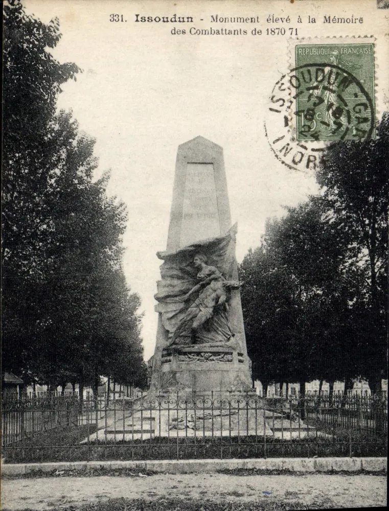 Issoudun - Denkmal zur Erinnerung an die Kämpfer von 1870-71 — unbekannter Verlag, Nr. 331 - Vorderseite