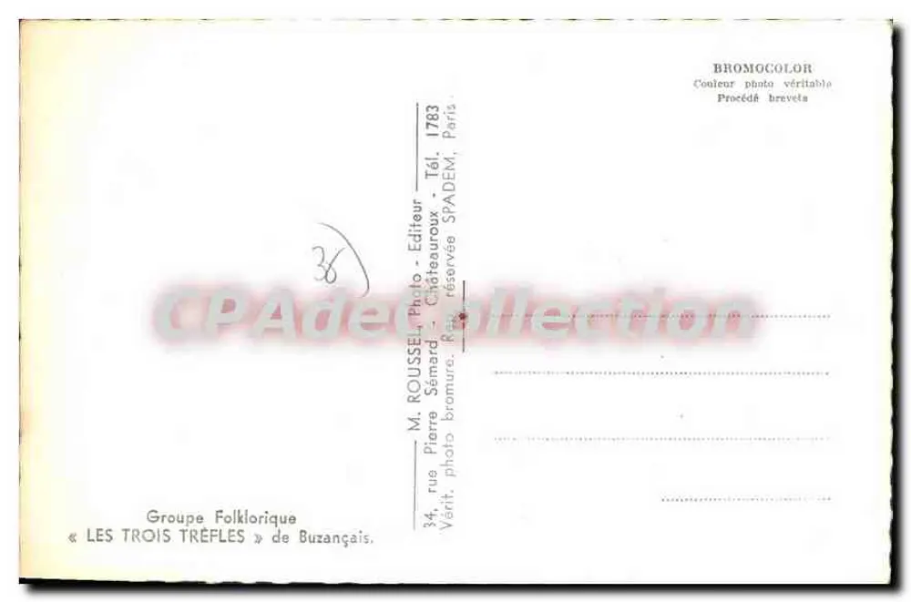 Im Berry — Regionale Geschichten. Die Verlobten — M. Rousseau, Châteauroux - Rückseite
