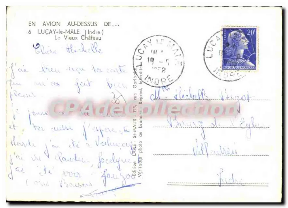 Lucay-le-Mâle — Das alte Schloss — Édition LARIE - St-Maur - Rückseite