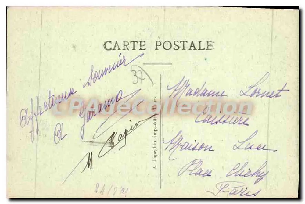 Tours (I.-st-L.) — A Rua Nacional (lado Sul) — A. P. - Verso