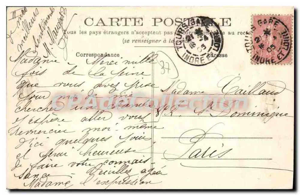 Tours — A Bretèche — Grand Bazar de Tours - Verso