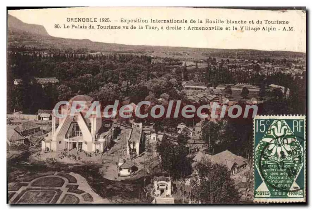 Grenoble 1925 — Exposição Internacional da Carvão e do Turismo — Palácio do Turismo e Aldeia Alpina - Frente
