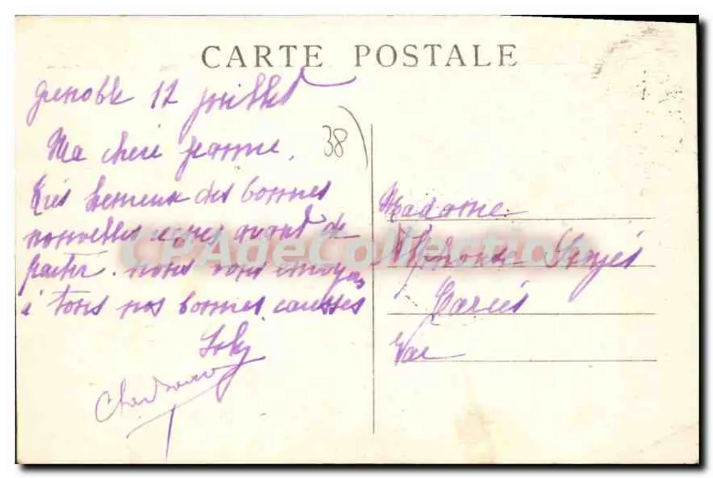 Grenoble 1925 — Exposição Internacional da Carvão e do Turismo — Palácio do Turismo e Aldeia Alpina - Verso