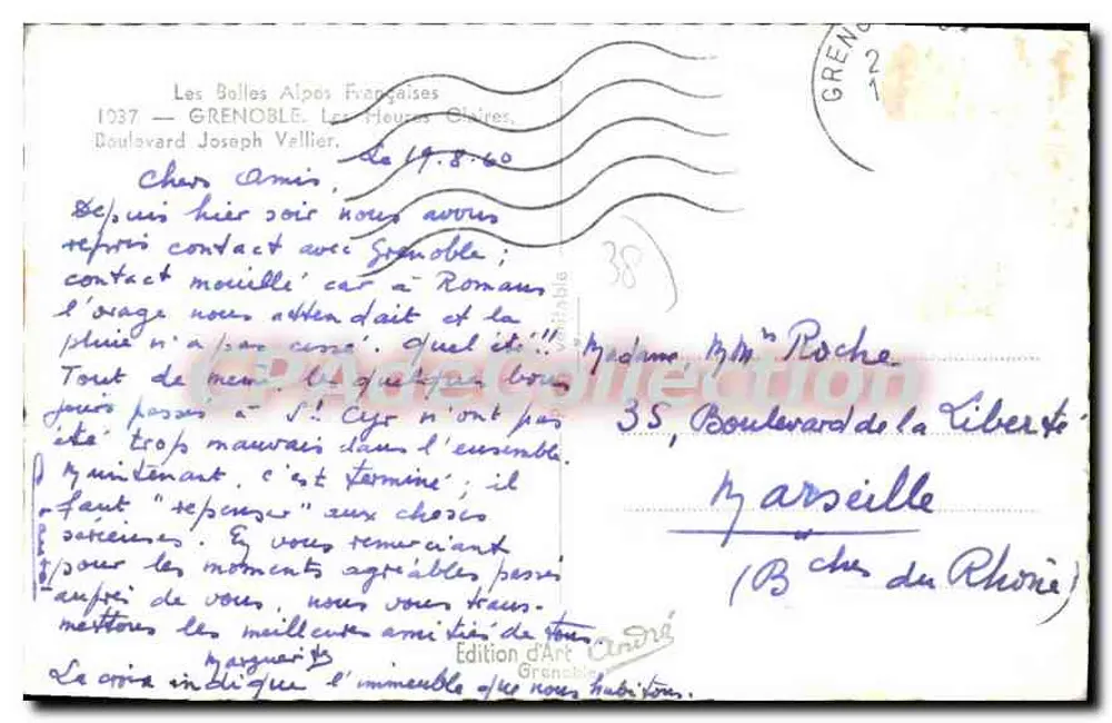 Alpes Altos — Altas Claridades — Edição de Arte Grenoble - Verso