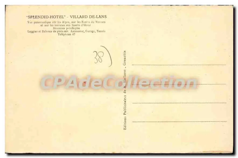 Villard-de-Lans (1060 m.) - Dauphiné-France - Das Splendid-Hôtel und Wintersport - Rückseite