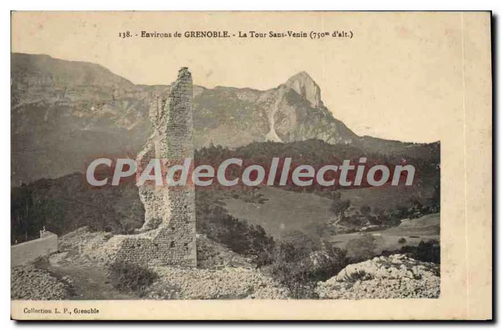Ao redor de GRENOBLE - A Torre Sans-Venin (750m de alt.) - Coleção L. P., Grenoble - Frente