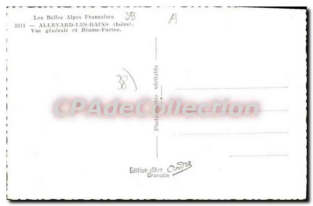 Alleyard-les-Bains — Allgemeiner Blick und Brême-Farine — Édition d'Art Grenoble, n° 5314 - Rückseite