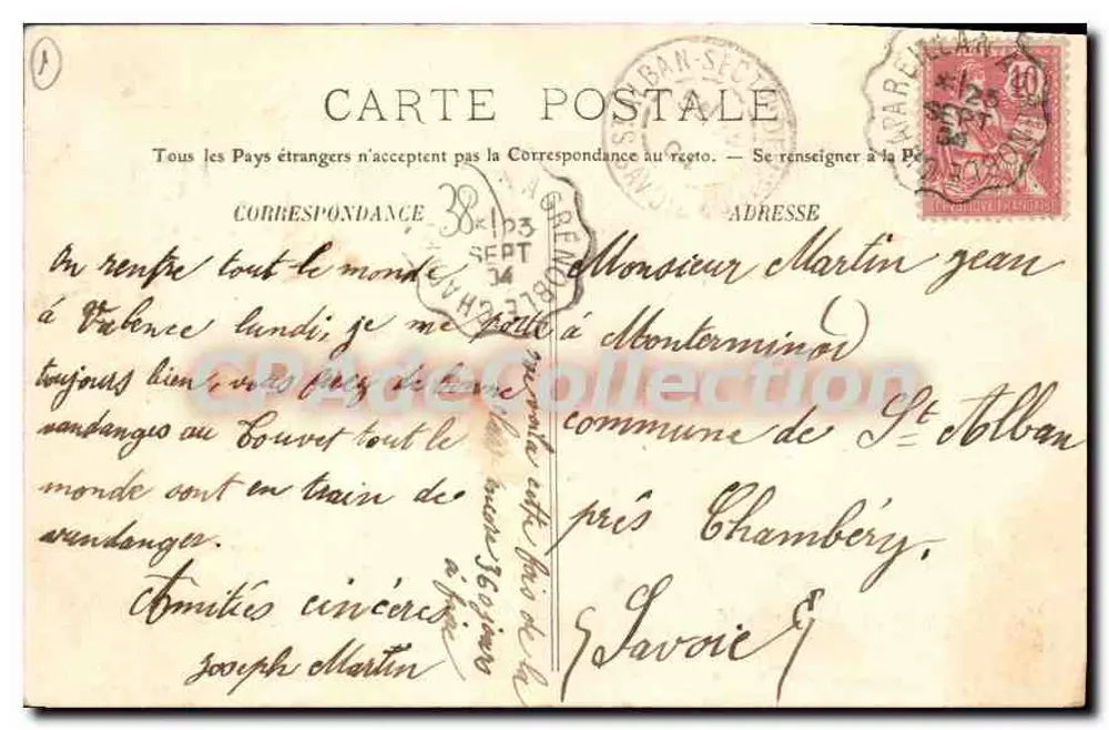 Le Touvet — Château de Murcieu — Courtoin, edição Grenoble - Verso
