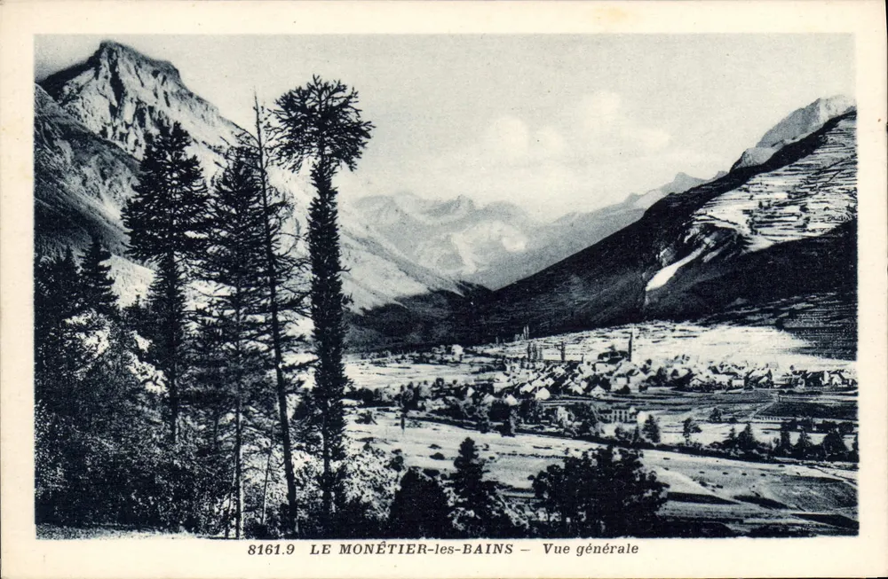 Le Monétier-les-Bains — Vista geral — editor A. Hourlier, Grenoble, n° de série 8161.9 - Frente