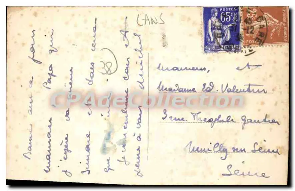 O huver em Cans (1040) - Coletie, Le Cornafion (2054) e La Moucherolette (2889) — CPAdeCollection - Verso