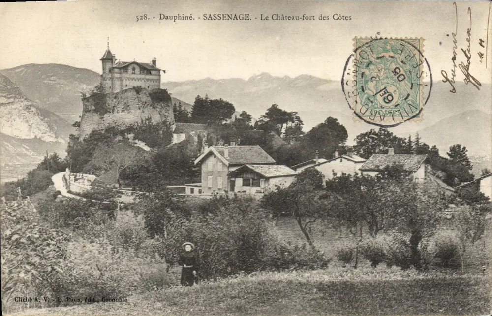 Sassenage - Il Castello forte delle Colline — Cliché K. Vo. - L. Pons, edit. Grenoble - Recto