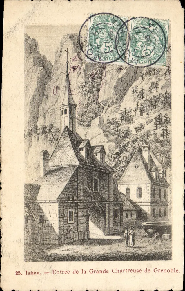 Isère — Entrata della Grande Chartreuse di Grenoble — Editore non identificato, n° 25 - Recto