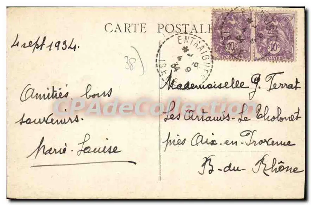 Chemin de fer de La Mure - Dauphiné — Editor E. R. n° 569 - Verso
